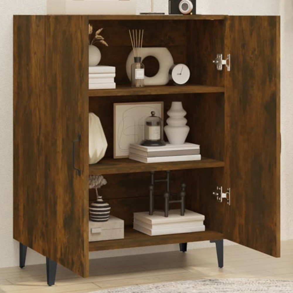 vidaXL 2 Door Smoked Oak Sideboard Image 1