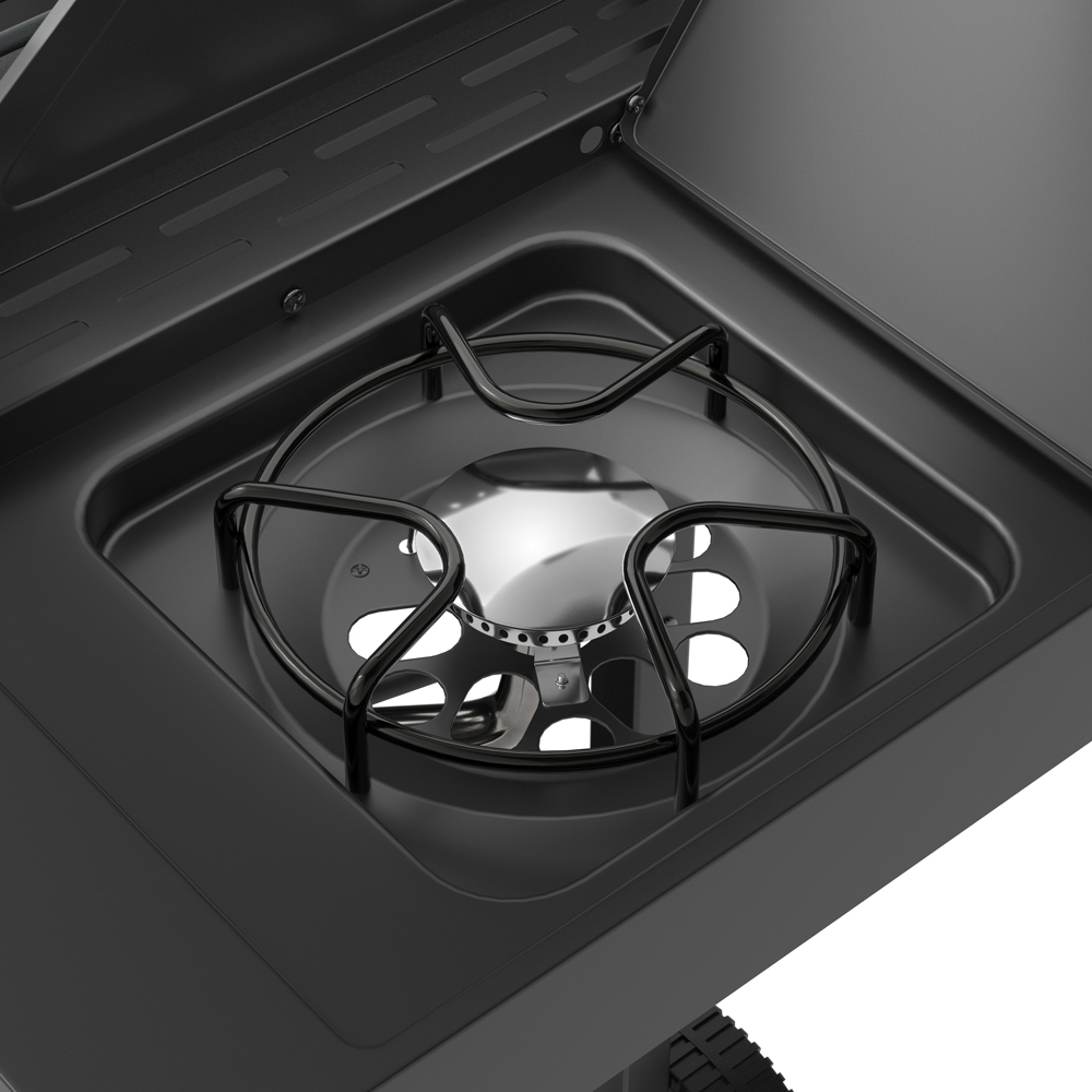 Ottimo 350 4 Burner Matt Grey and Black Gas BBQ with Side Burner Image 6