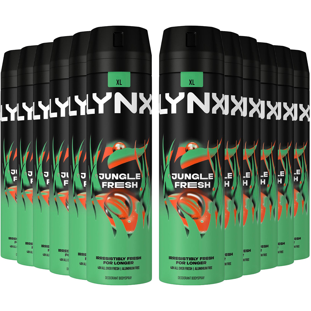 Lynx Body Spray Jungle Fresh 48H High Definition Fragrance Deodorant Spray 200ml 12 Pack Image 1