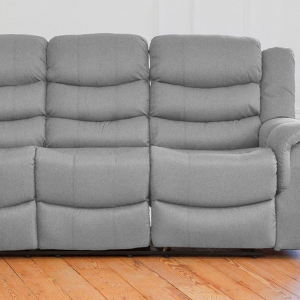 Artemis Home Colfax 3 Seater Light Grey Manual Recliner Sofa Image 3