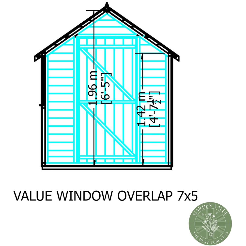 Shire 7 x 5ft Dip Treated Overlap Shed Image 7