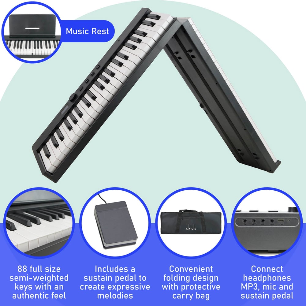 Axus AXF12 88 Note Folding Digital Piano Image 3