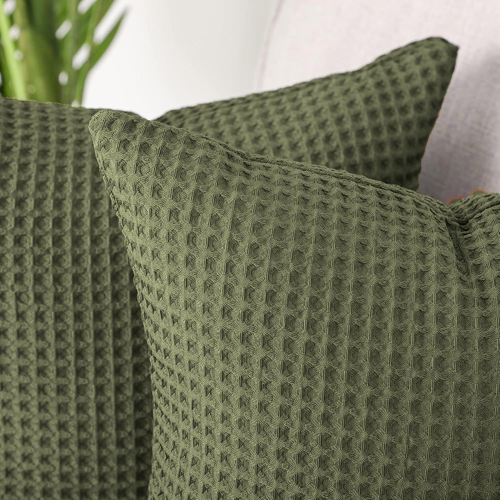 Allure Home Fashions Hotel Khaki Waffle Cushion Cover 2 Pack 65 x 65cm Image 3