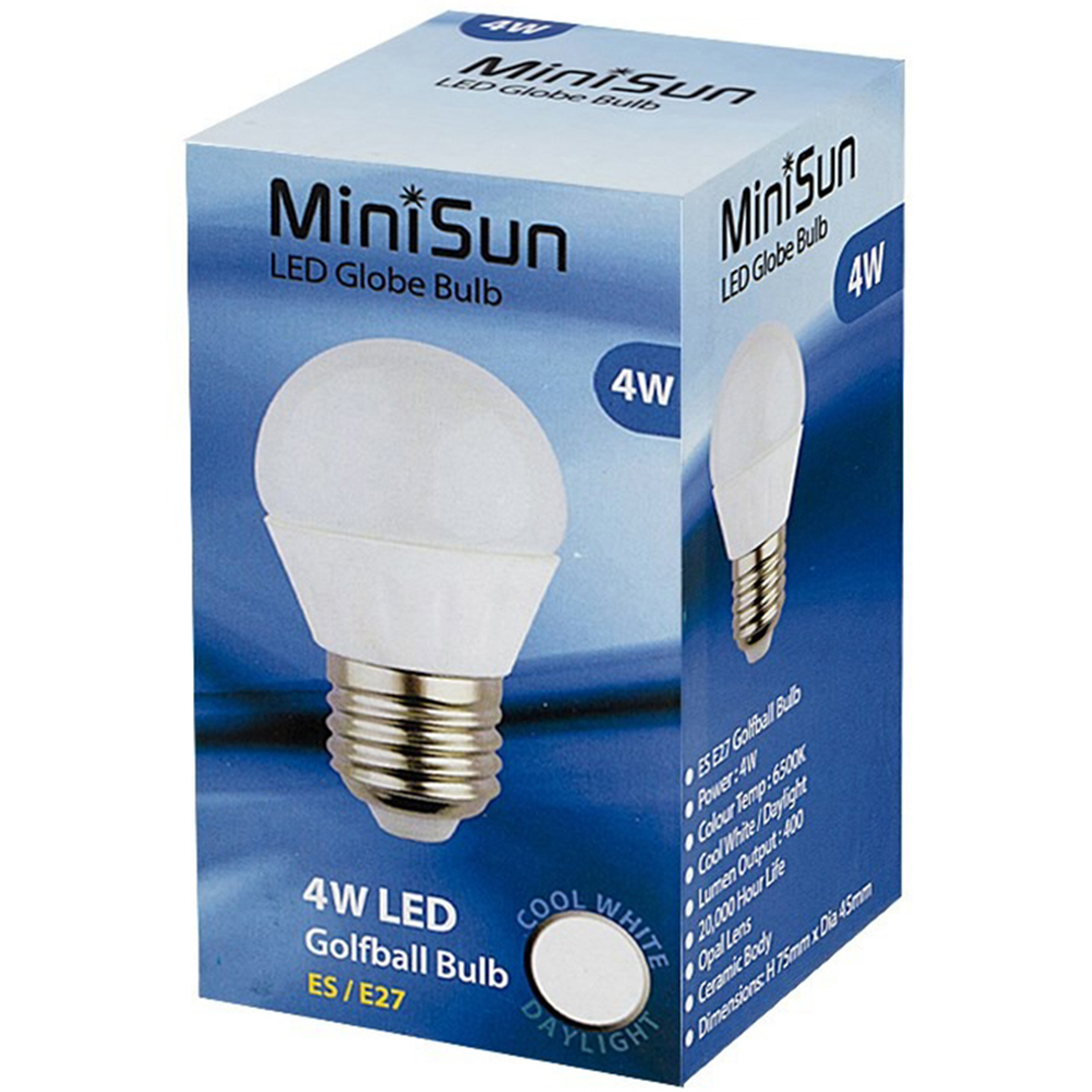 ValueLights 12 Pack E27 LED 4W 6500K Cool White Globe Light Bulbs Image 3