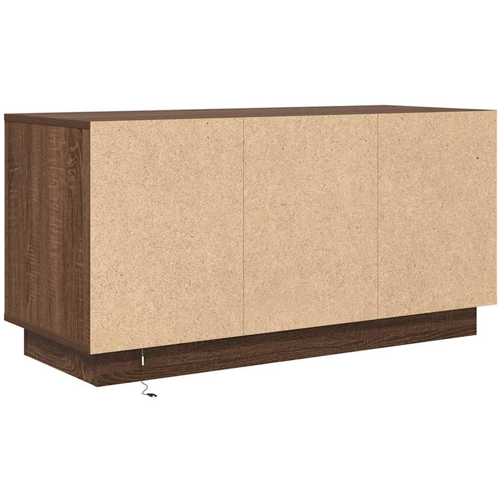 vidaXL 2 Door 2 Drawer Brown Oak Small TV Cabinet with LED Lights Image 9