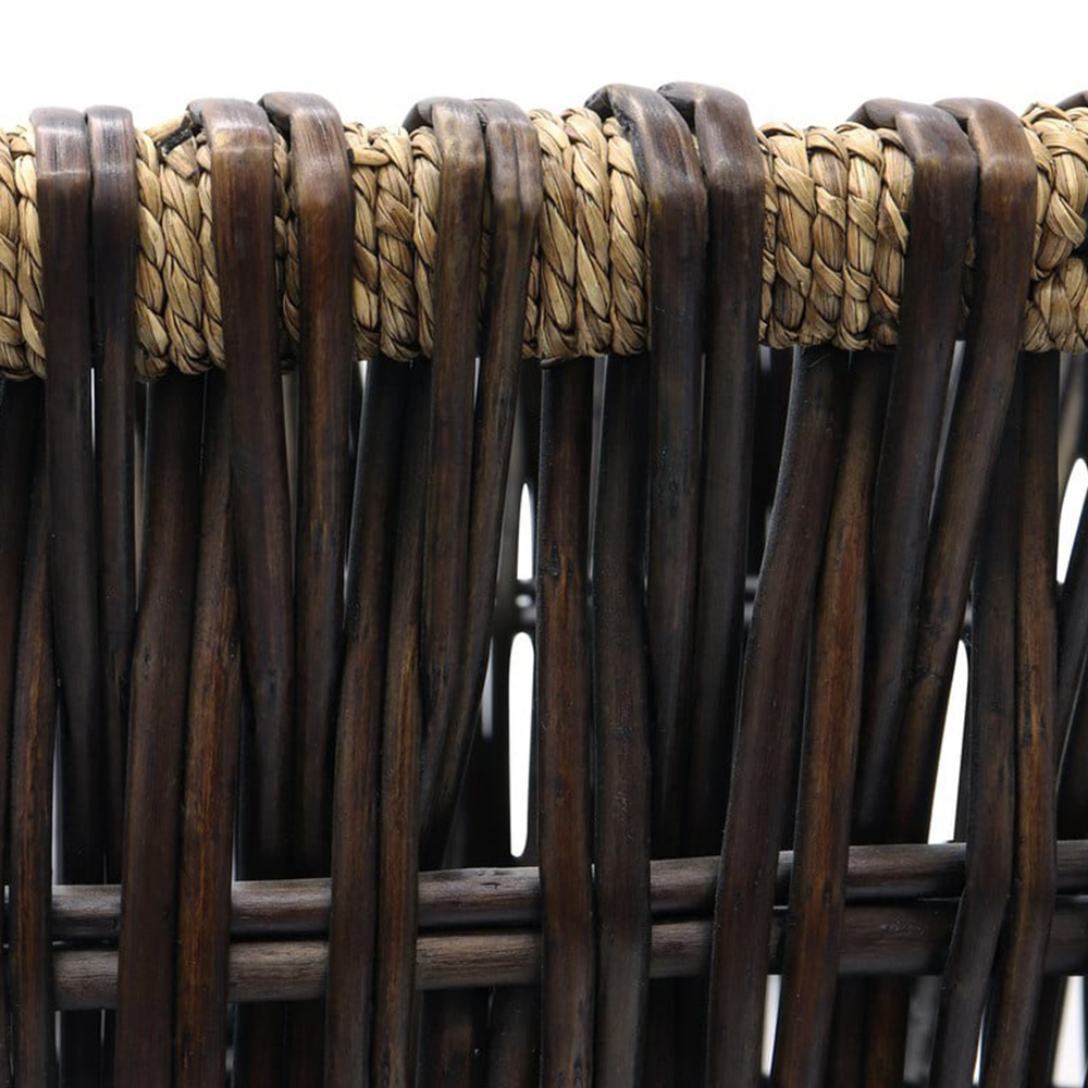 JVL Dark Willow Brown Log Basket with Metal Handles 35 x 55 x 44cm Image 6