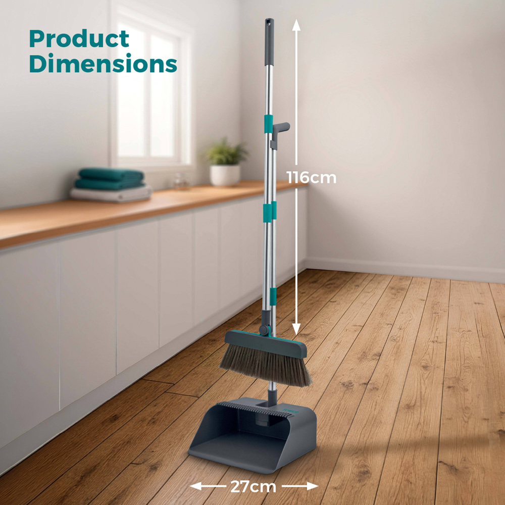 Tower 3-in-1 Dust Pan and Brush with Squeegee Image 9