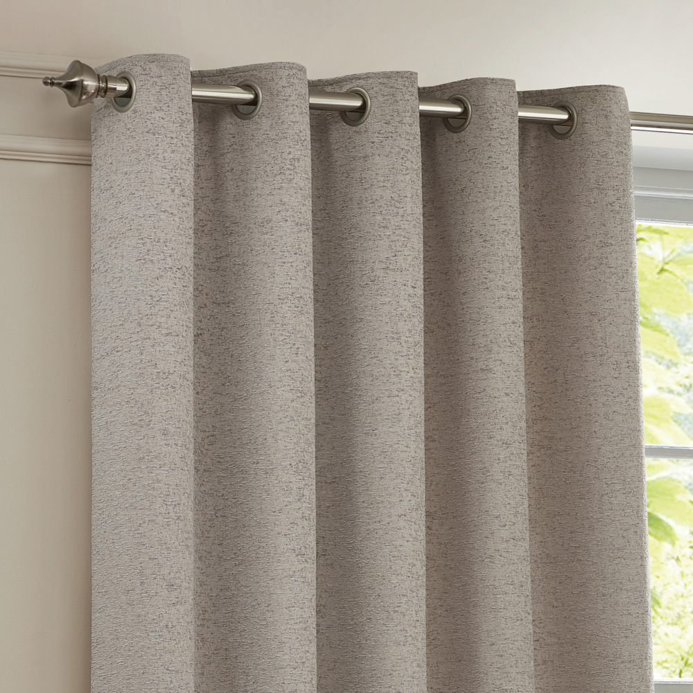 Paoletti Galaxy Silver Fully Lined Velvet Eyelet Curtains 229 x 229cm Image 2