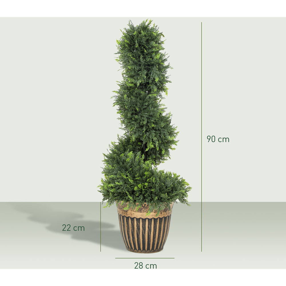 Portland Topiary Spiral Cypress Artificial Plant in Pot 3ft 2 Pack Image 9