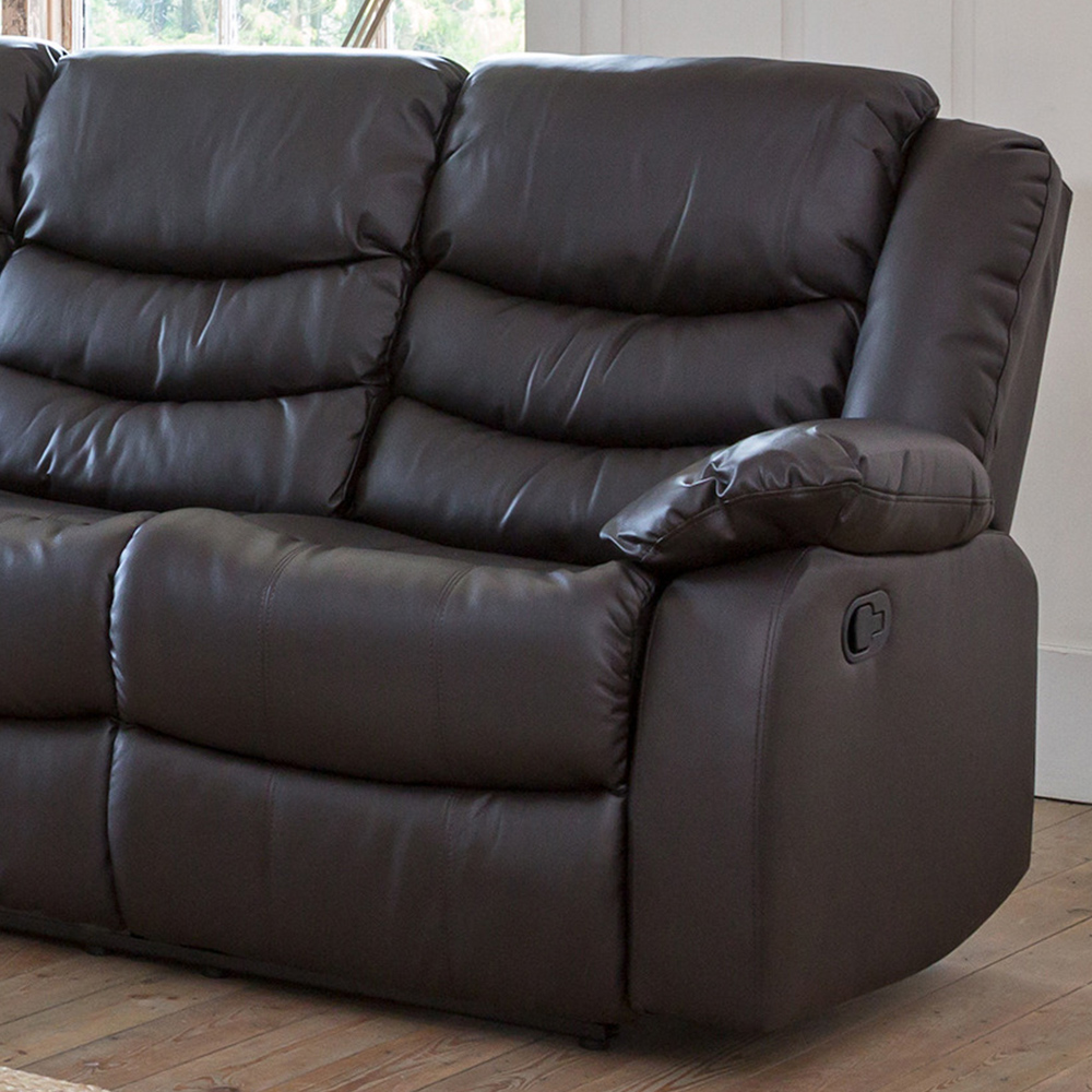 Brooklyn 3 Seater Brown Recliner Sofa Image 2