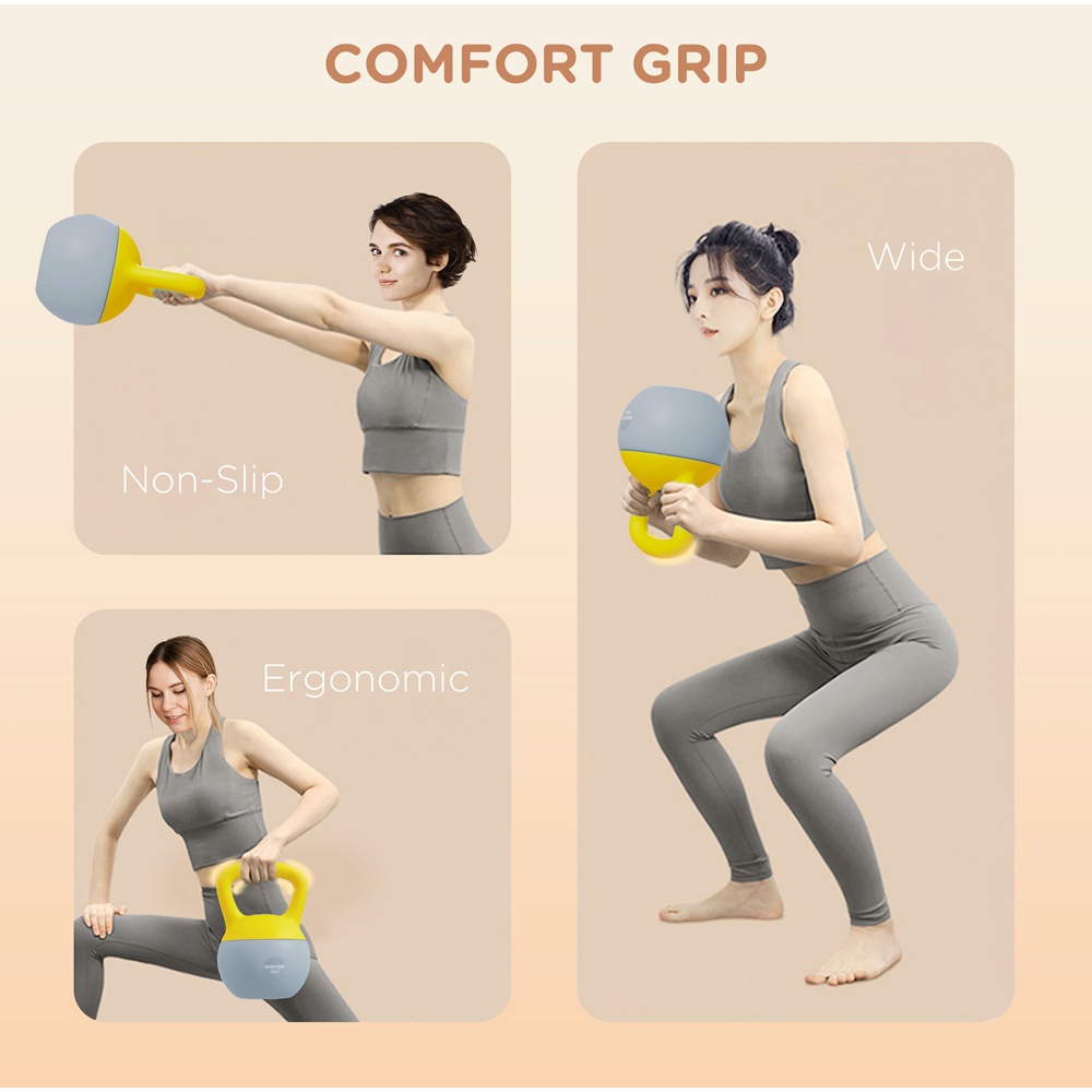 SPORTNOW Yellow and Grey Kettlebell 6kg Image 7
