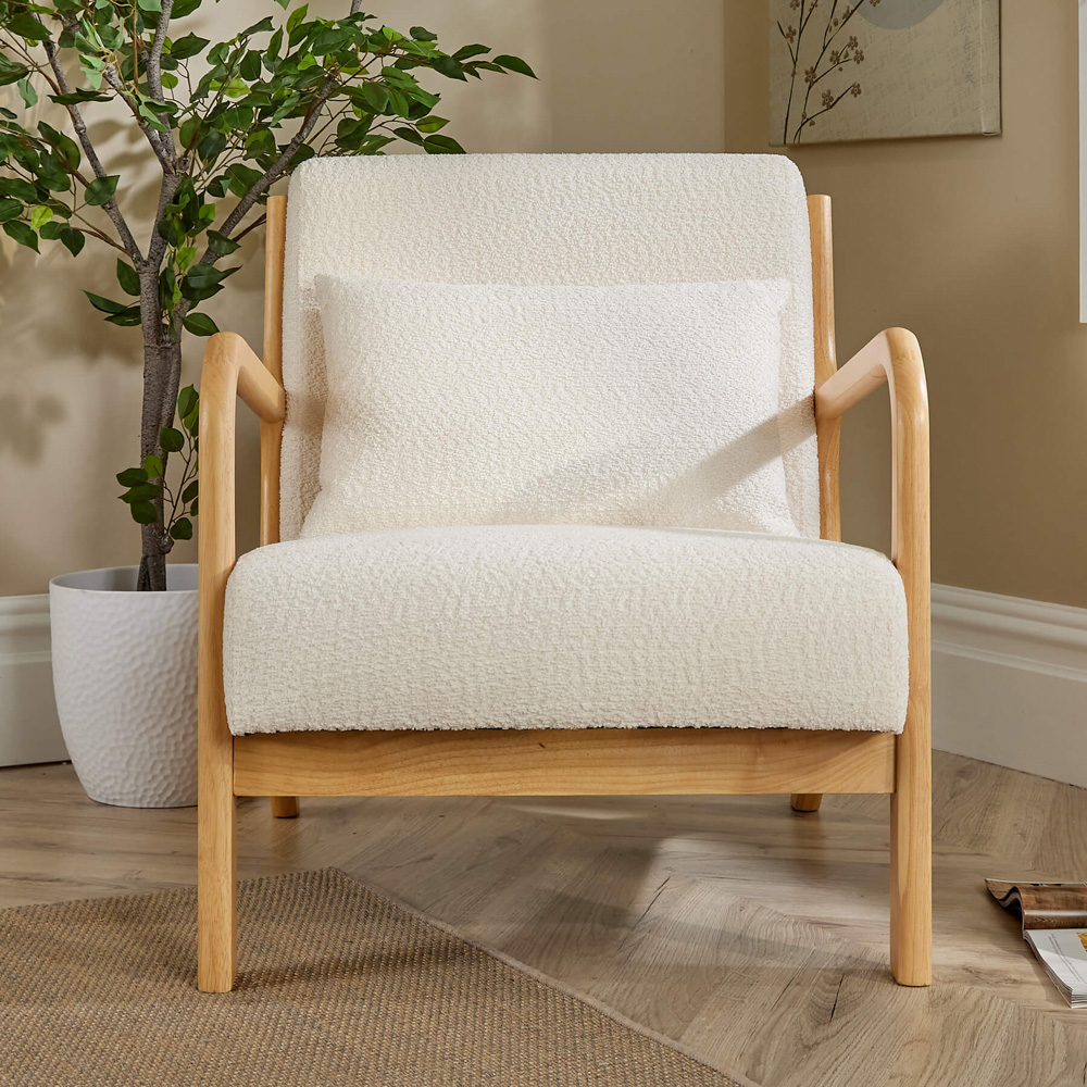 Home Source Nova Cream Boucle Armchair Image 6