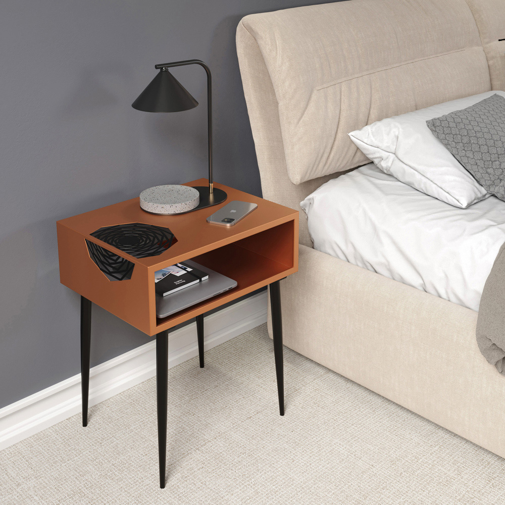 Core Products Galaxy Copper and Black Metal Bedside Table Image 5