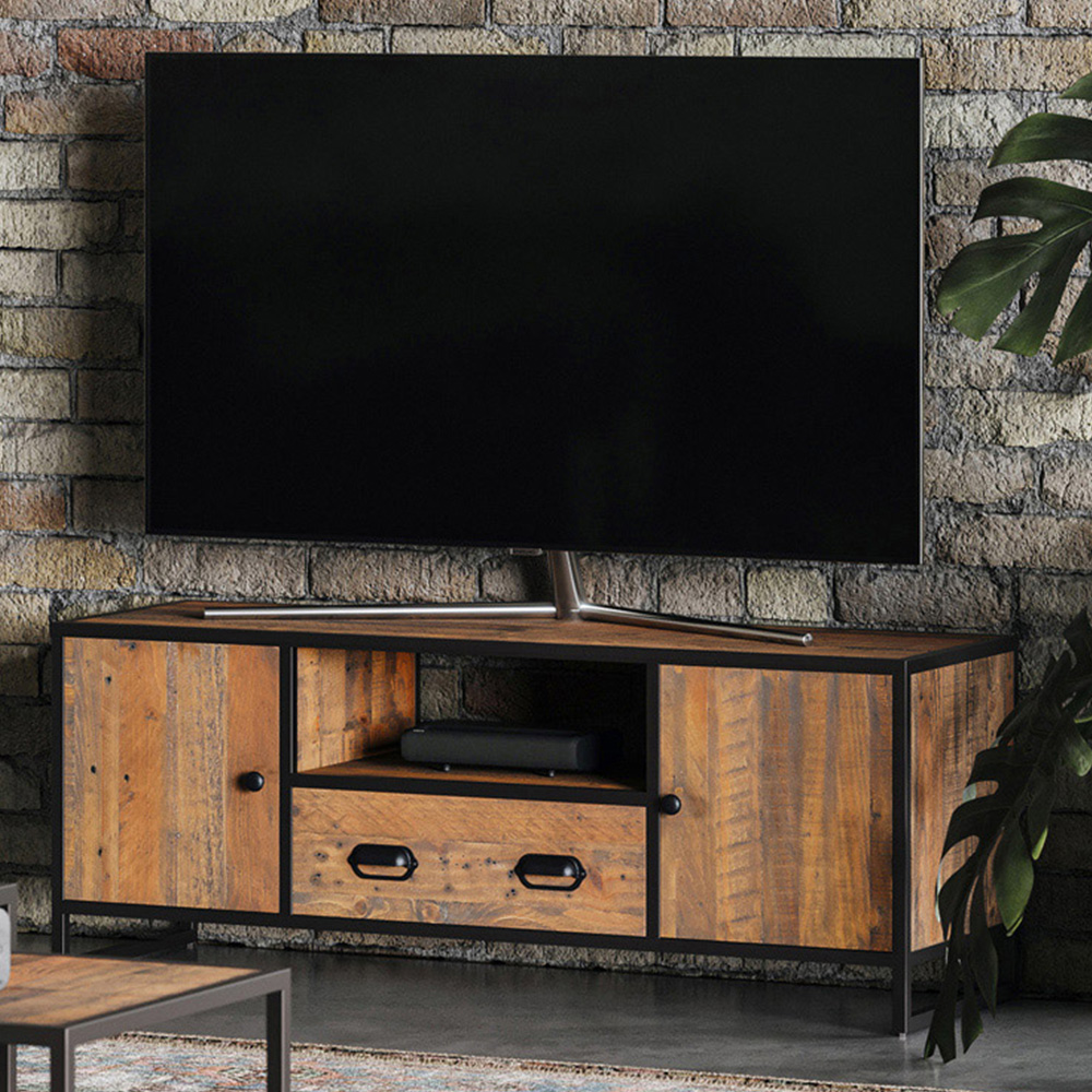 Baumhaus Ooki 2 Door Single Drawer Large Widescreen Television Cabinet Image 1