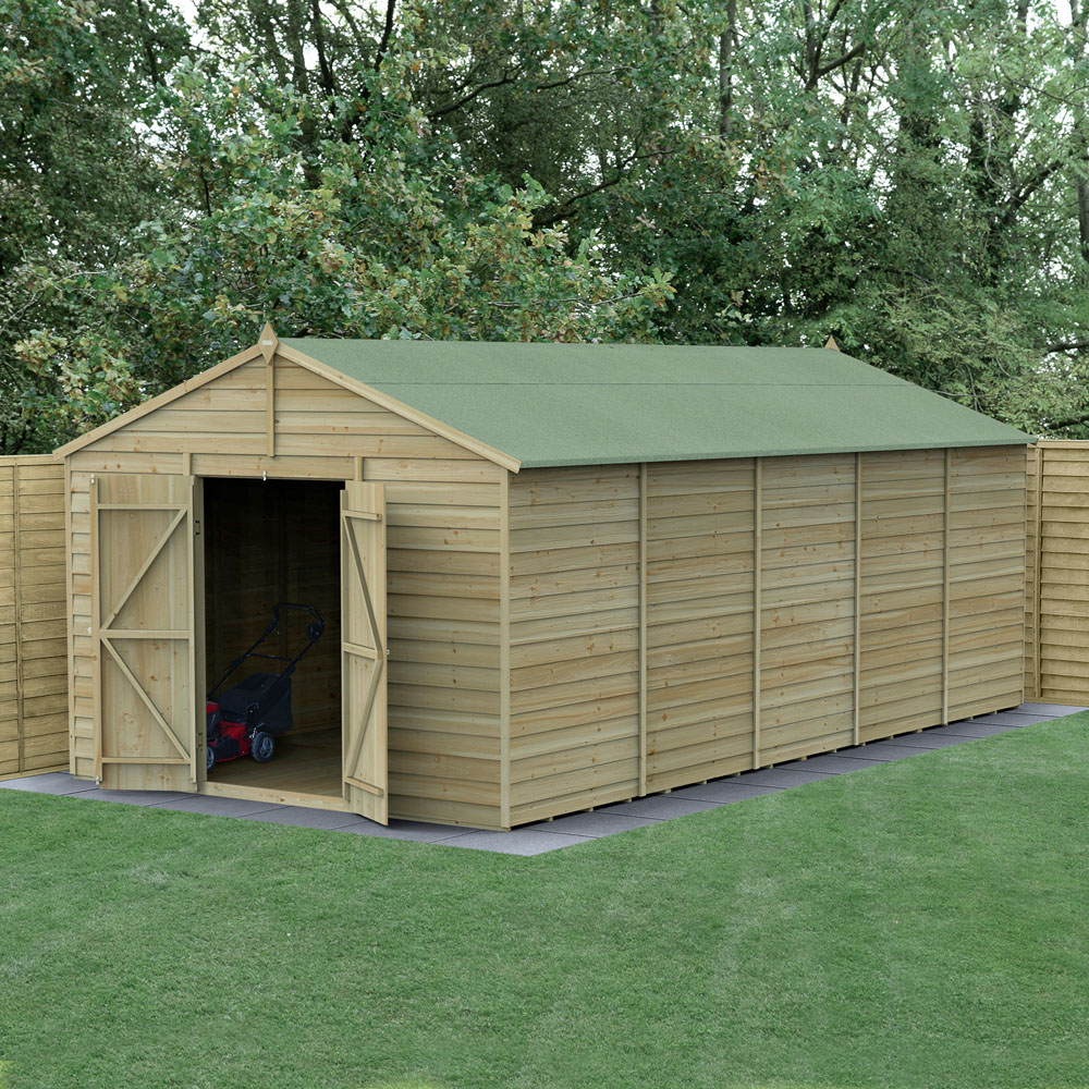 Forest Garden 4LIFE 10 x 20ft Double Door Apex Shed Image 2