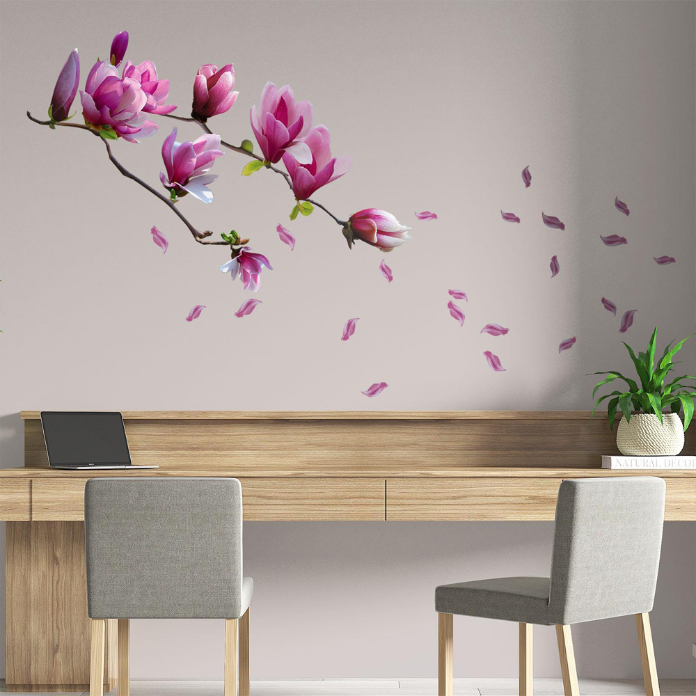 Walplus Magnolia Flowers Self Adhesive Wall Stickers Image 2