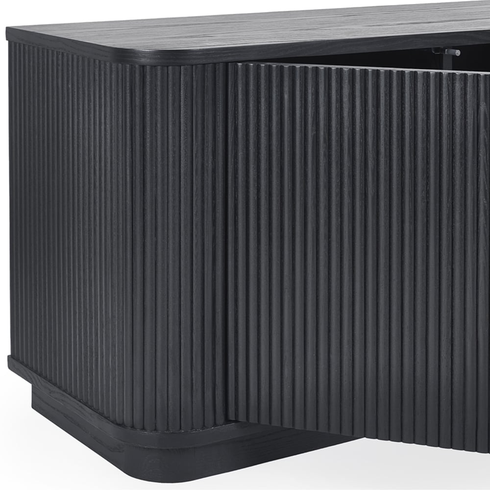 Julian Bowen Louis 2 Door 2 Shelf Black Fluted TV Unit Image 5