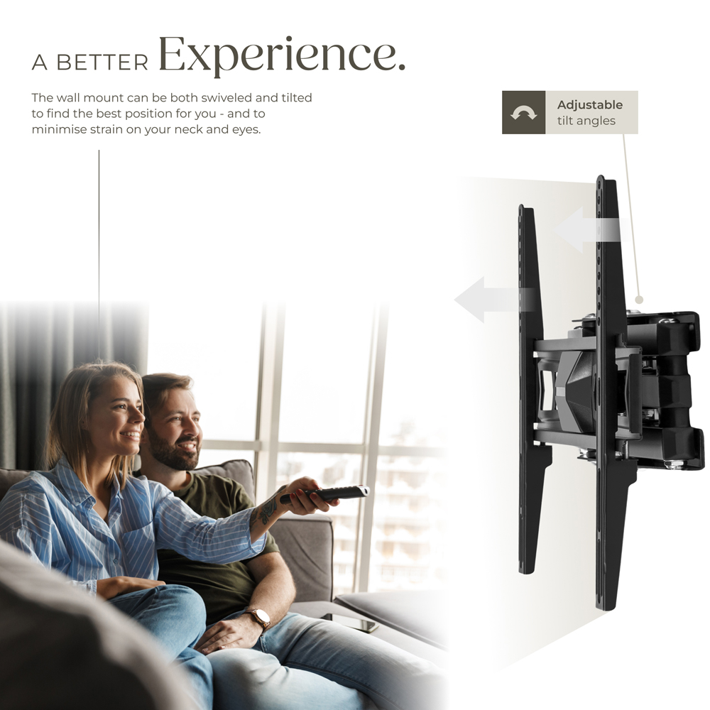 tectake 26 to 75inch Tiltable Extendable Wall Mount Flat TV Bracket Image 4