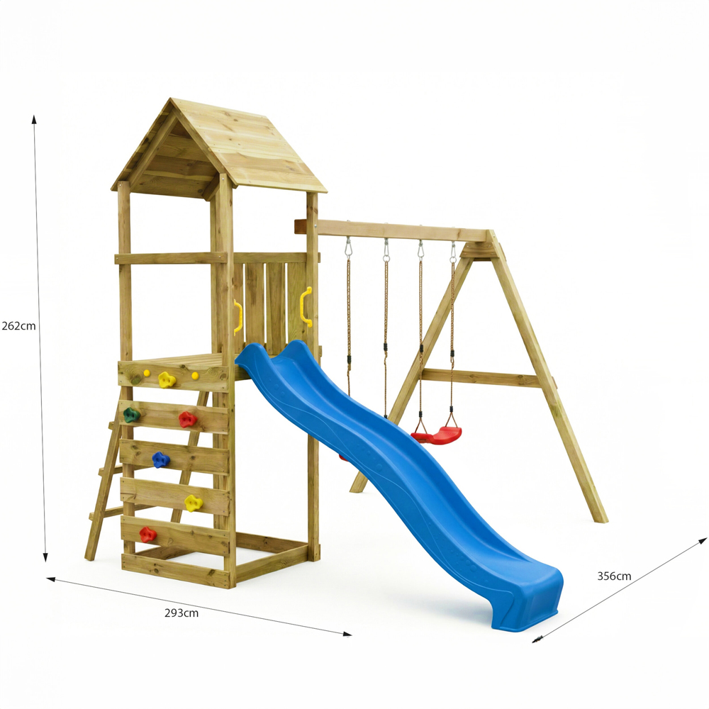 Shire Max Play Wooden Double Swing and Slide Set Image 5