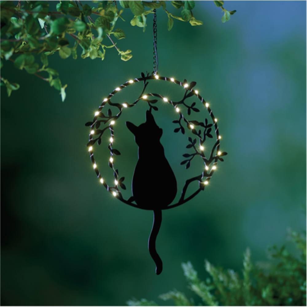 Avilo Hanging Cat Solar Garden Ornament Image 7