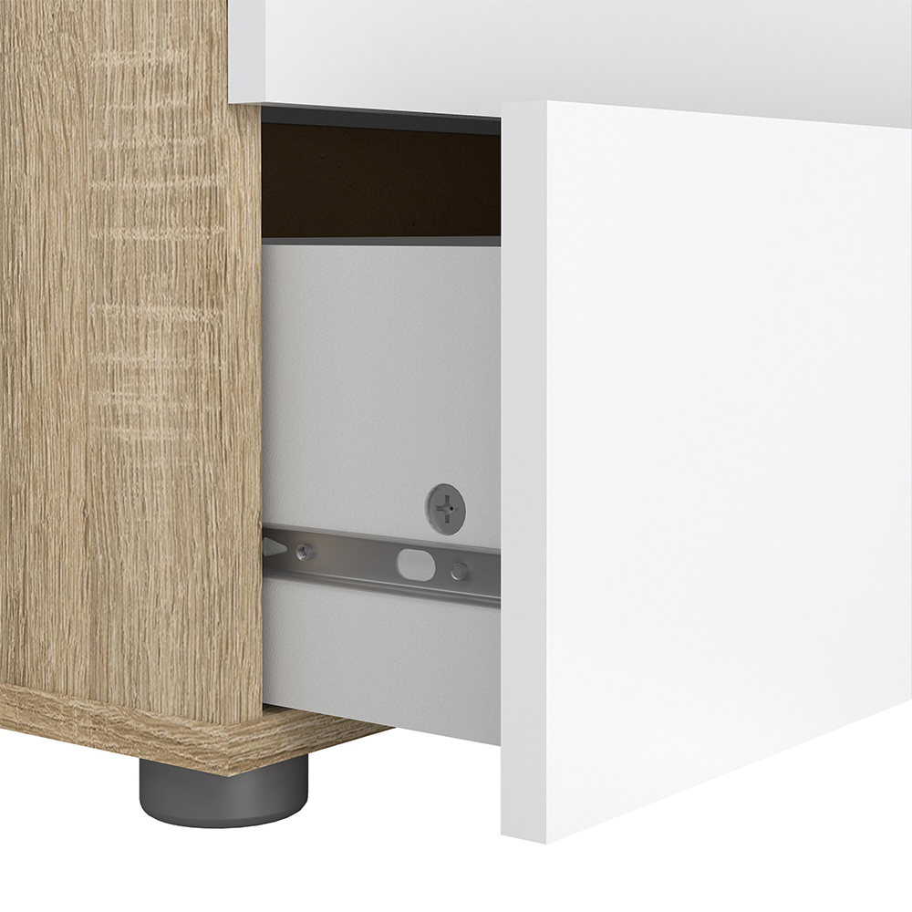 Florence 5 Drawer Oak and White High Gloss Chest of Drawers Image 5