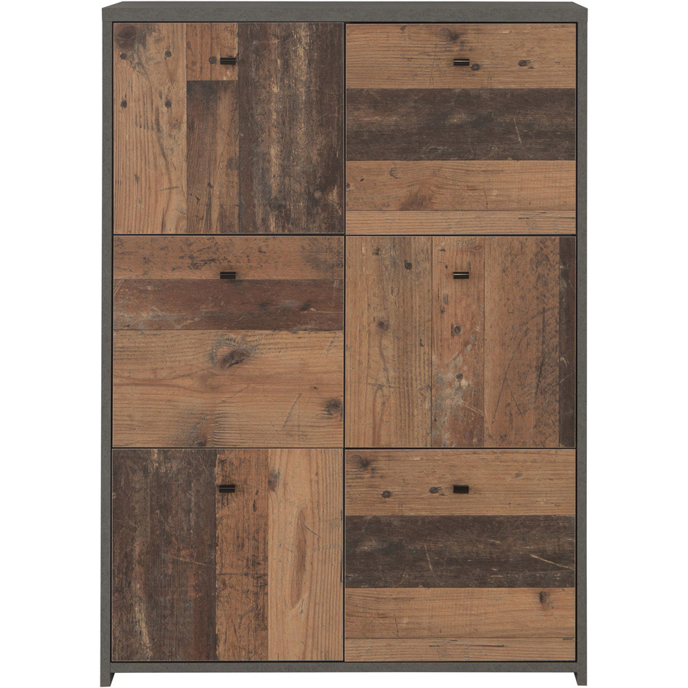 Florence Best 6 Doors Dark Grey Old-Wood Storage Chest Image 3