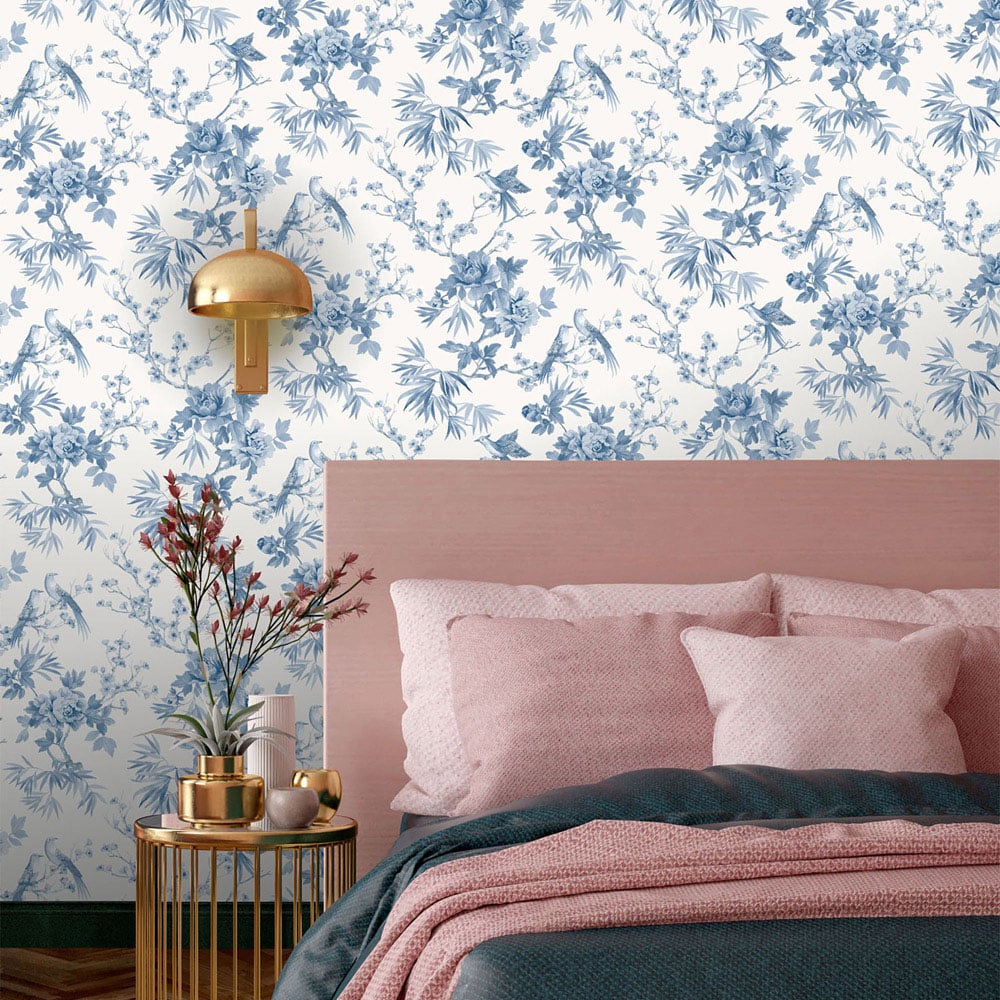 Rasch Amelie Chinoiserie Blue Wallpaper Image 3