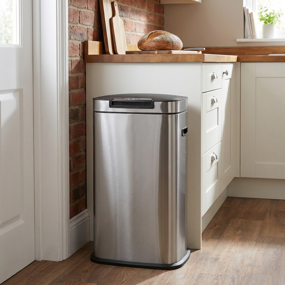 Kitchen Master Stainless Steel Rectangular Push bar Bin 40L Image 5