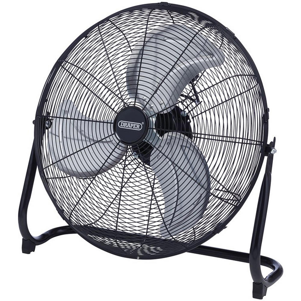 Draper Black and Silver High Velocity Floor Fan 20 inch Image 1