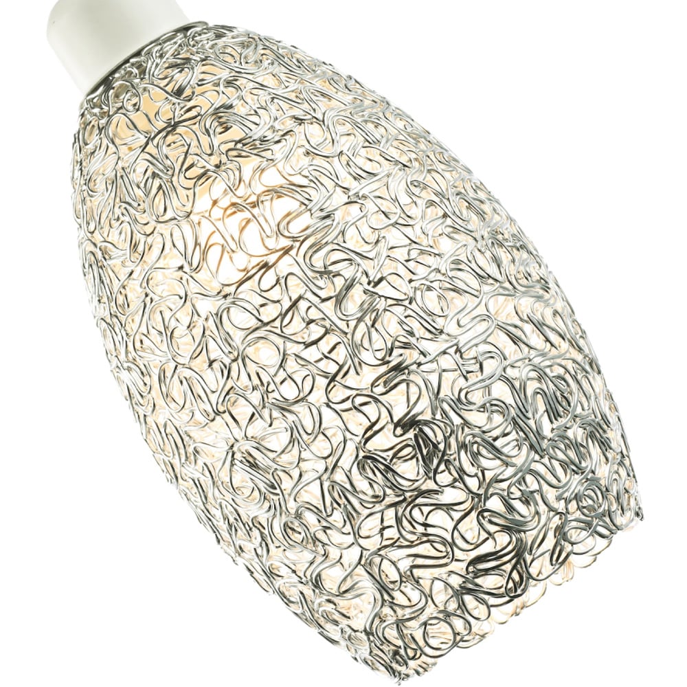 Happy Homewares Industrial Twisted Wire Mesh Metal Shiny Silver Pendant Shade Image 6