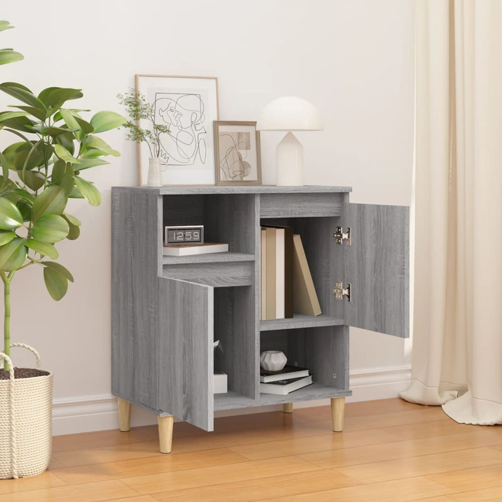 vidaXL 2 Door 2 Shelf Grey Sonoma Wooden Sideboard Image 8