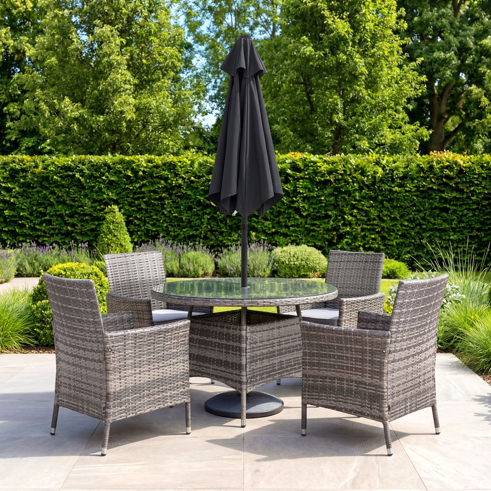 Charles Bentley Black Metal Crank Parasol 2m Image 4