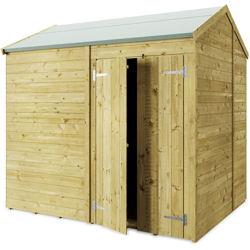 StoreMore 8 x 6ft Double Door Tongue and Groove Apex Shed Image 1