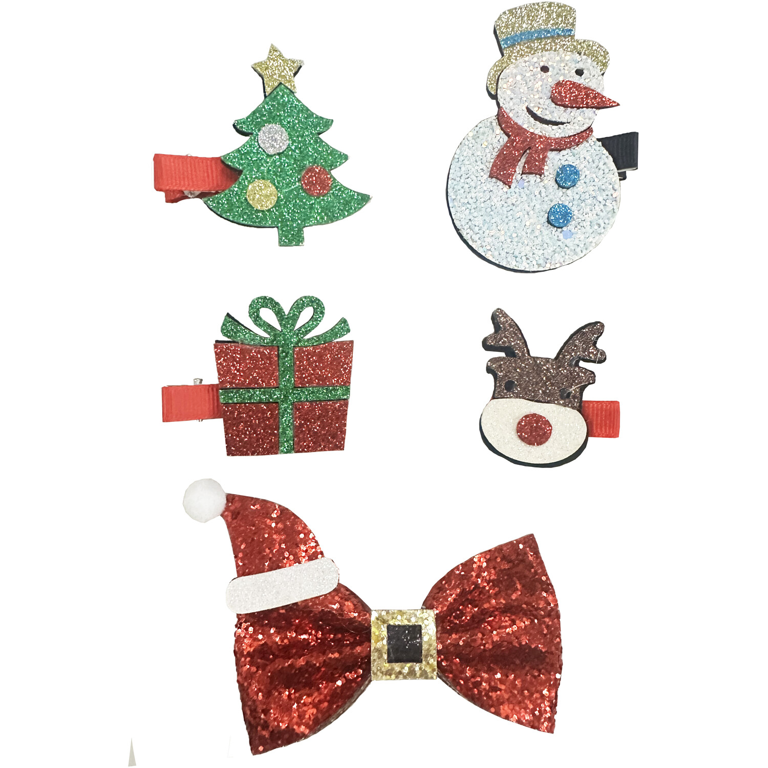 Pack of 5 Christmas Hair Clips Image