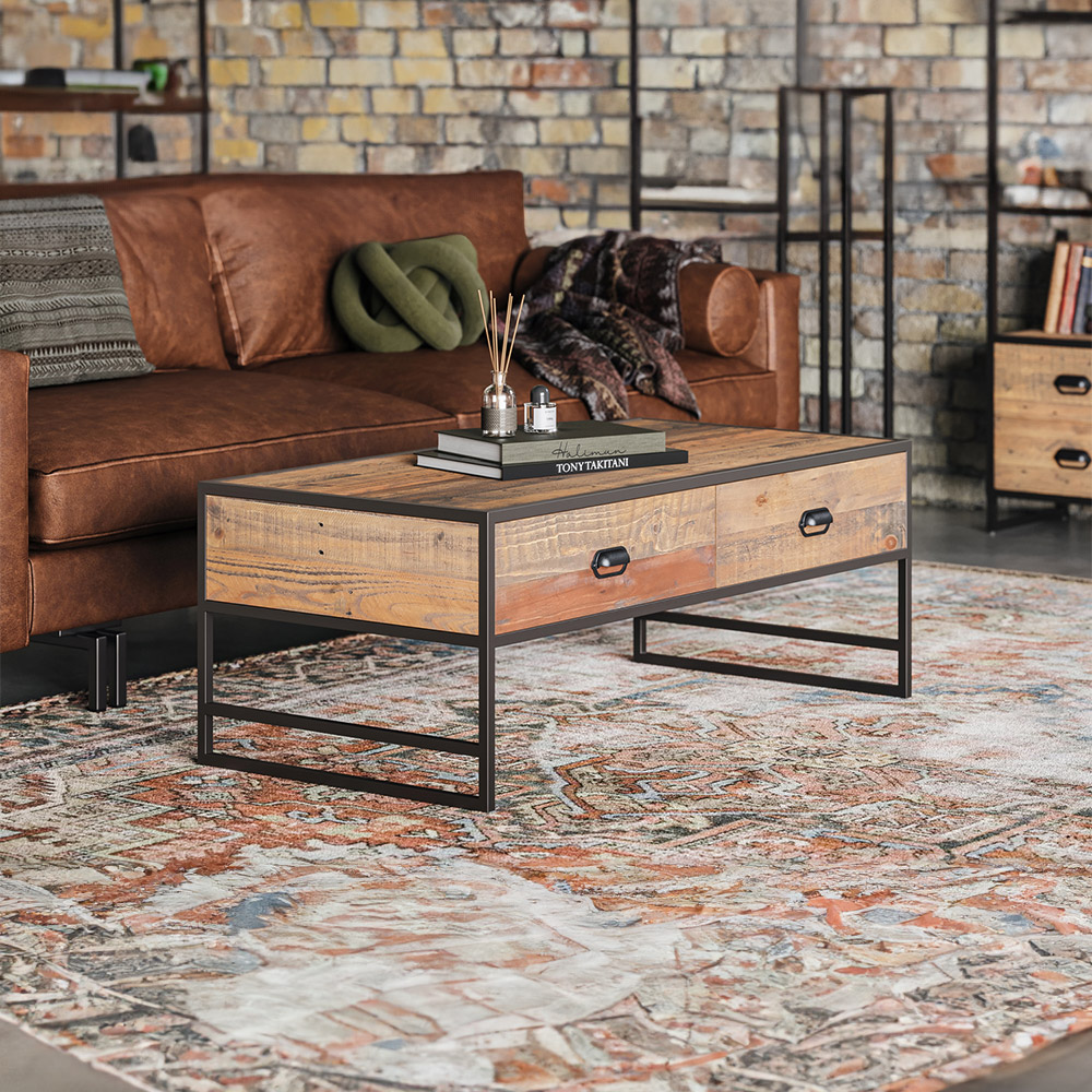 Baumhaus Ooki 2 Drawer Tall Open Coffee Table Image 5