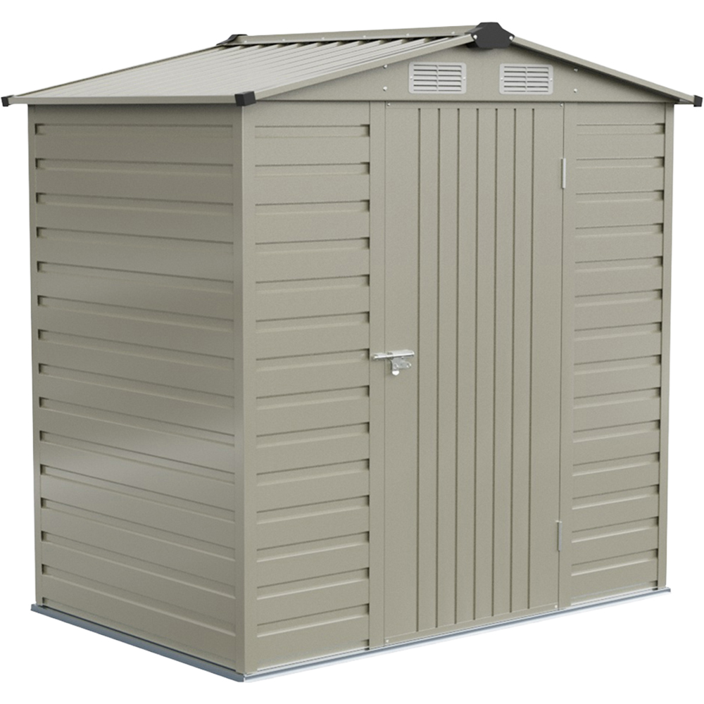 Living and Home 4 x 6ft Grey Apex Garden Storage Shed with 4 Vents Image 2