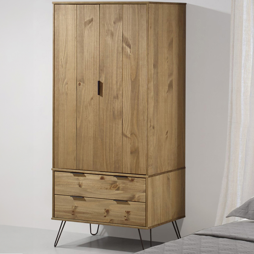 Augusta Pine 2 Door 2 Drawer Wardrobe Image 1