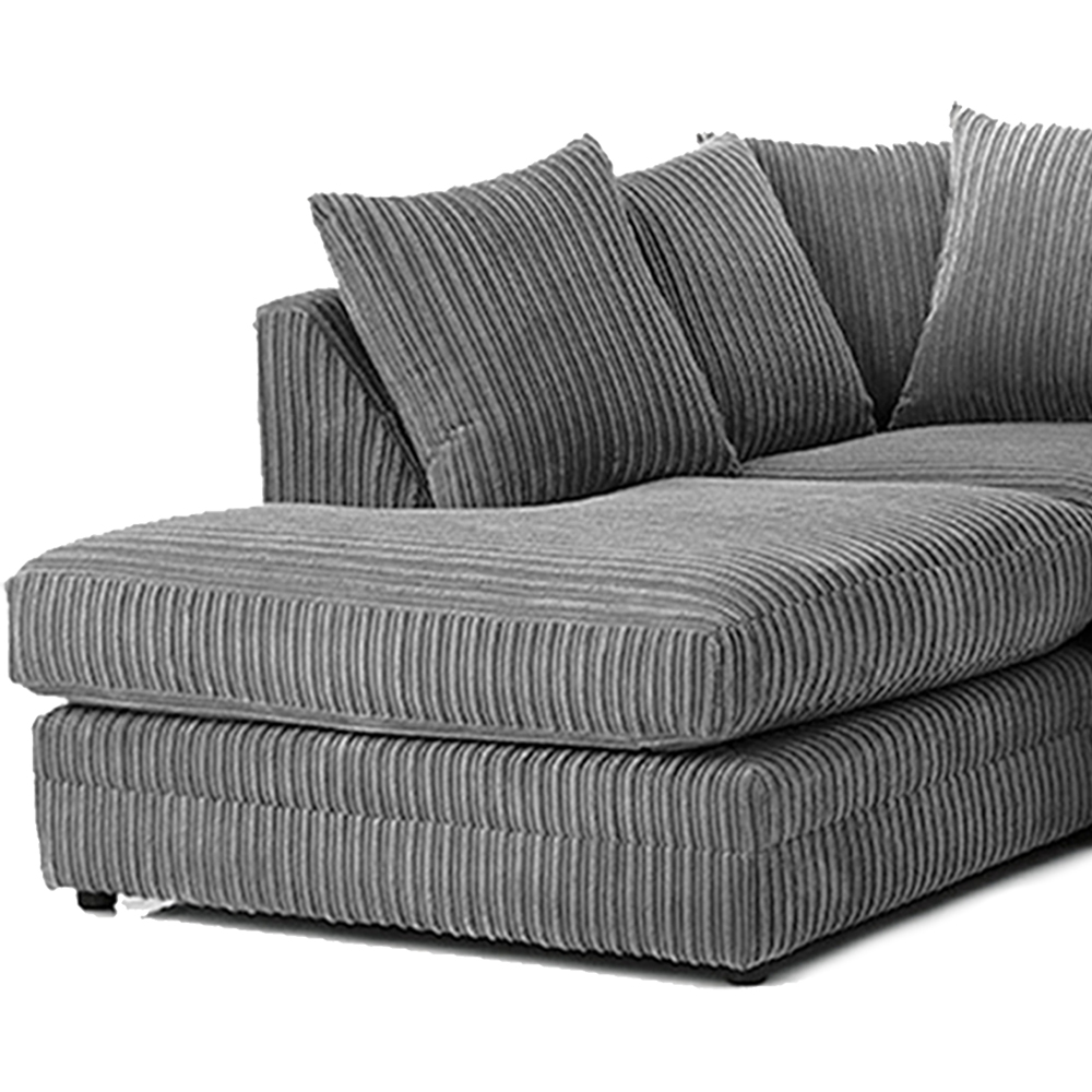 Portland Luxor 4 Seater Grey Jumbo Cord Left Hand L Shape Corner Sofa Image 3