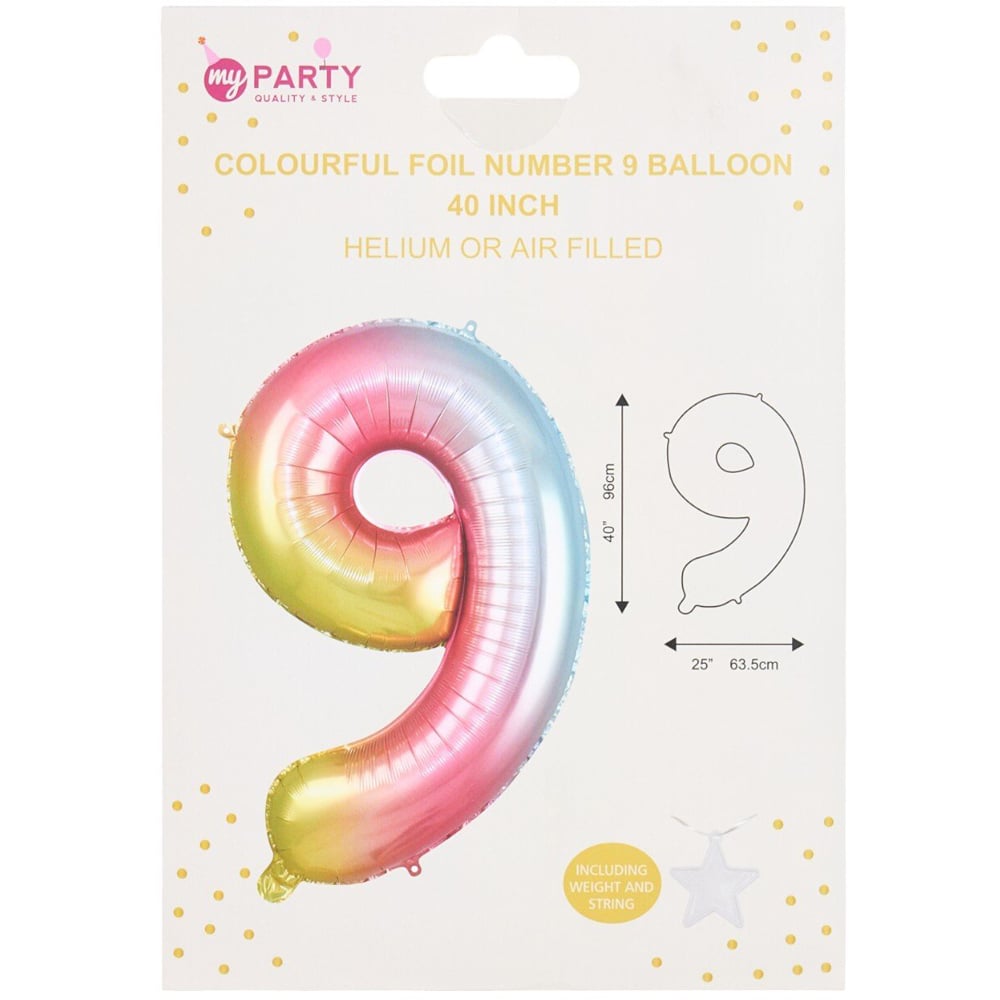 Colourful Foil Number Balloon9 Image