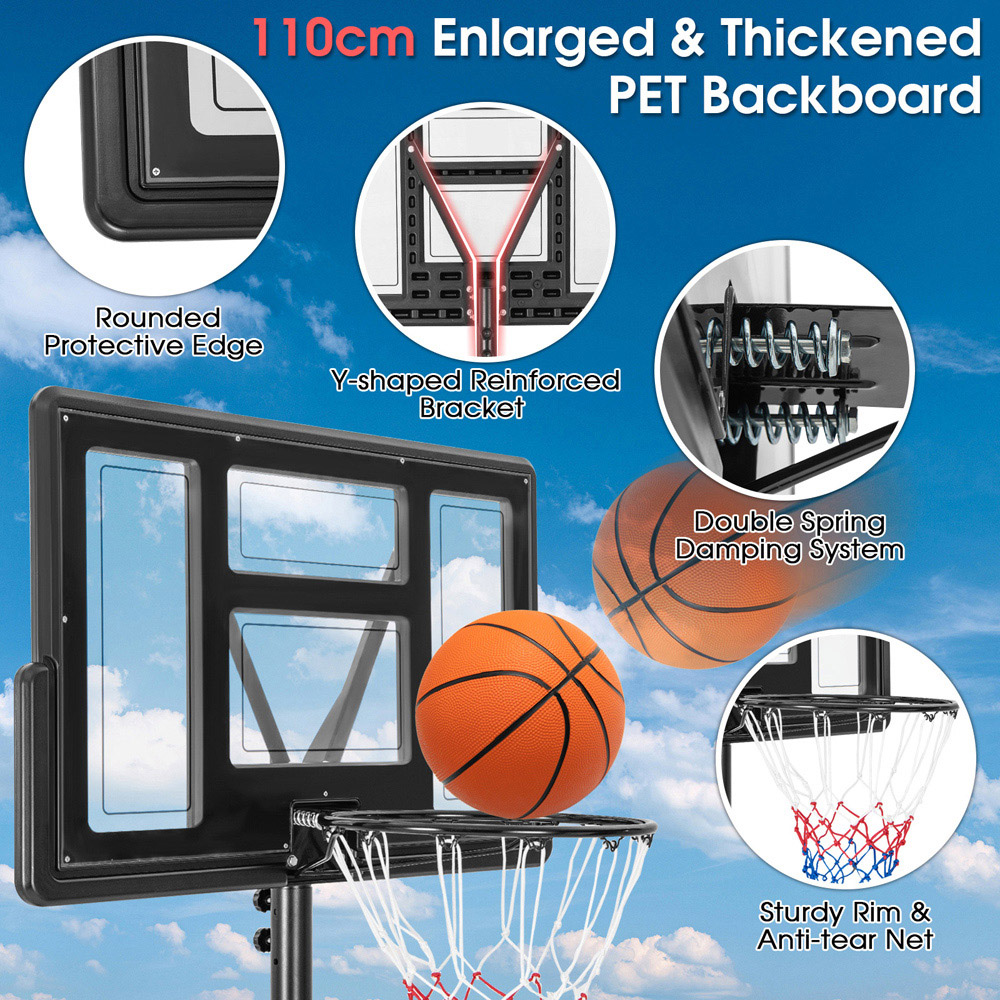 Costway 11 Level Adjustable Portable Basketball Hoop Image 7