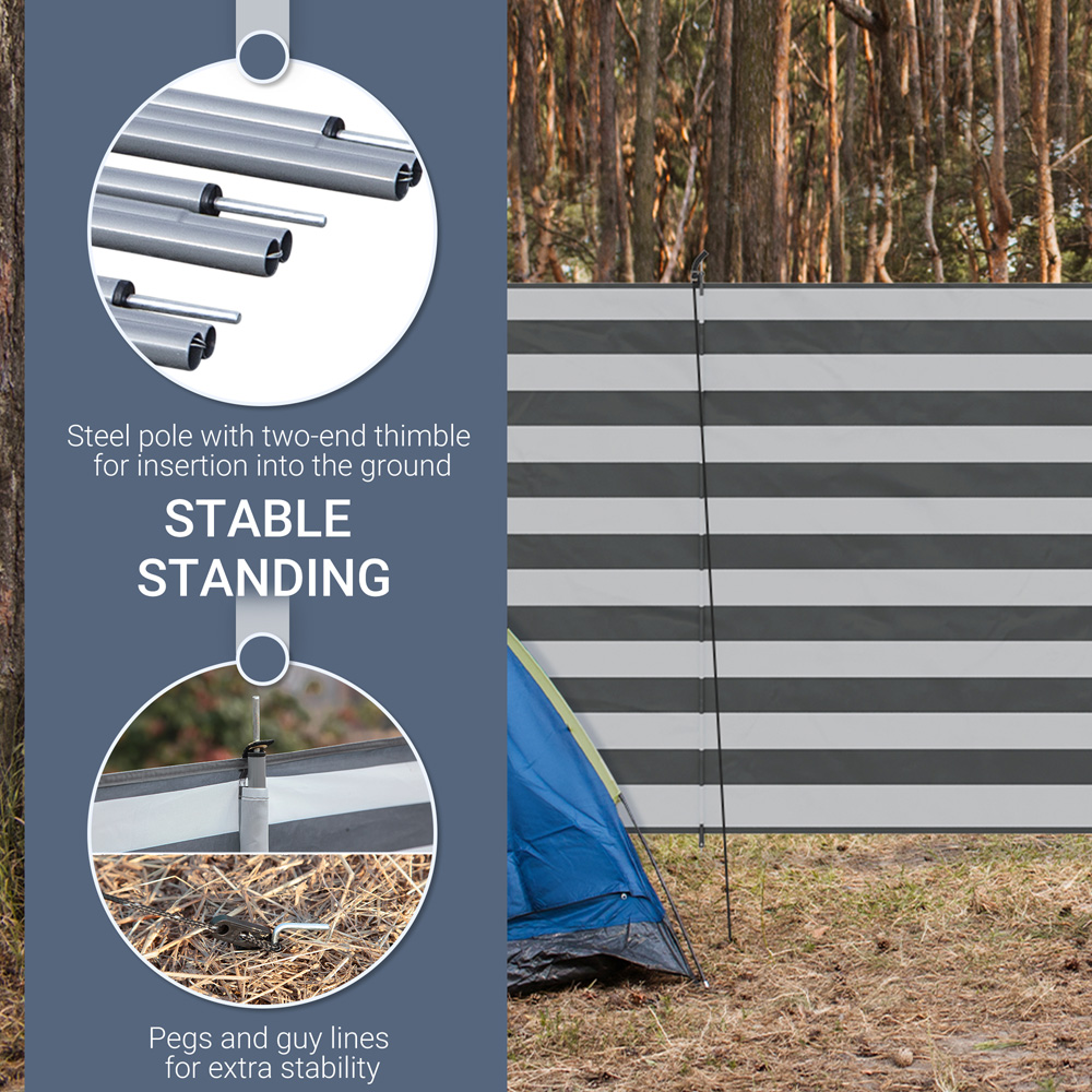 Outsunny Grey Outdoor Caravan Privacy Shield with Carry Bag 5.4 x 1.5m Image 5