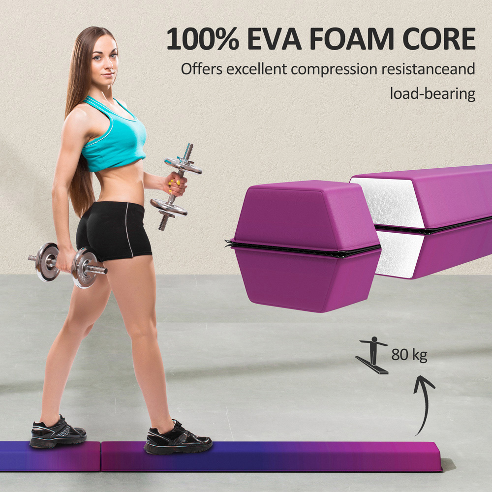 SPORTNOW Blue Foldable Gymnastics Balance Beam with Anti-Slip Base 235cm Image 5
