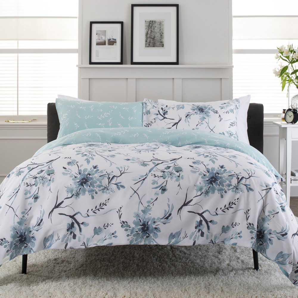 Deyongs Cherry Blossom Single Blue Duvet Set Image 1