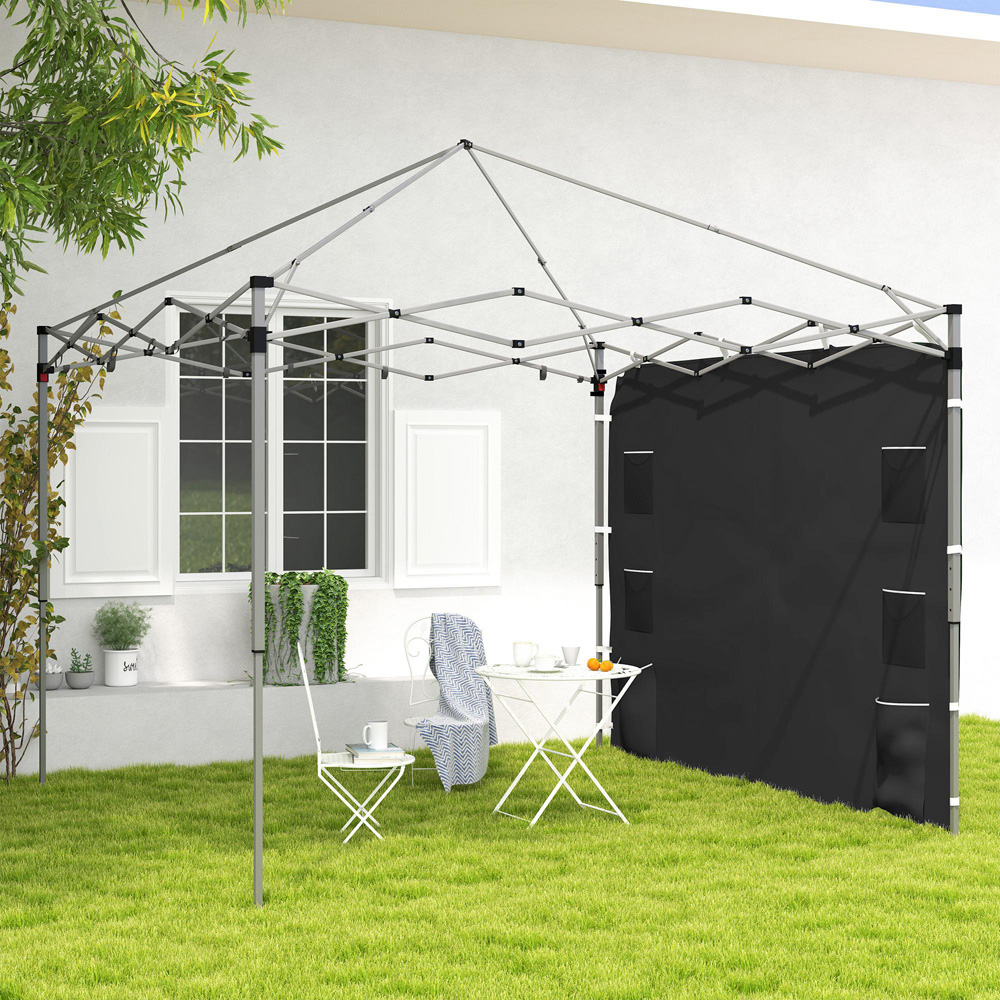 Outsunny 3 x 3m Black Pop Up Gazebo Side Panel Image 1