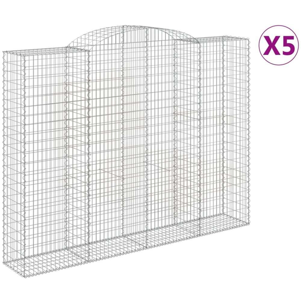 vidaXL Silver Galvanised Iron Gabion Basket 300 x 50 x 220/240cm 5 Pack Image 4