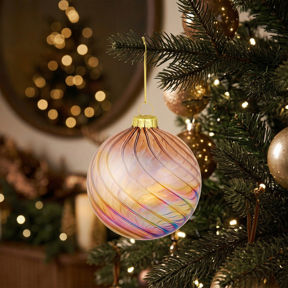 Autumn Swirl Bauble with Lustre Image 2