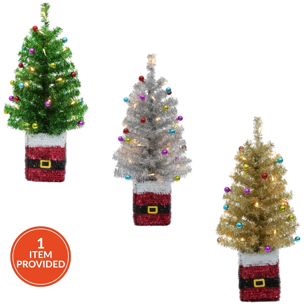 Tinsel Santa Base Tree Image 1