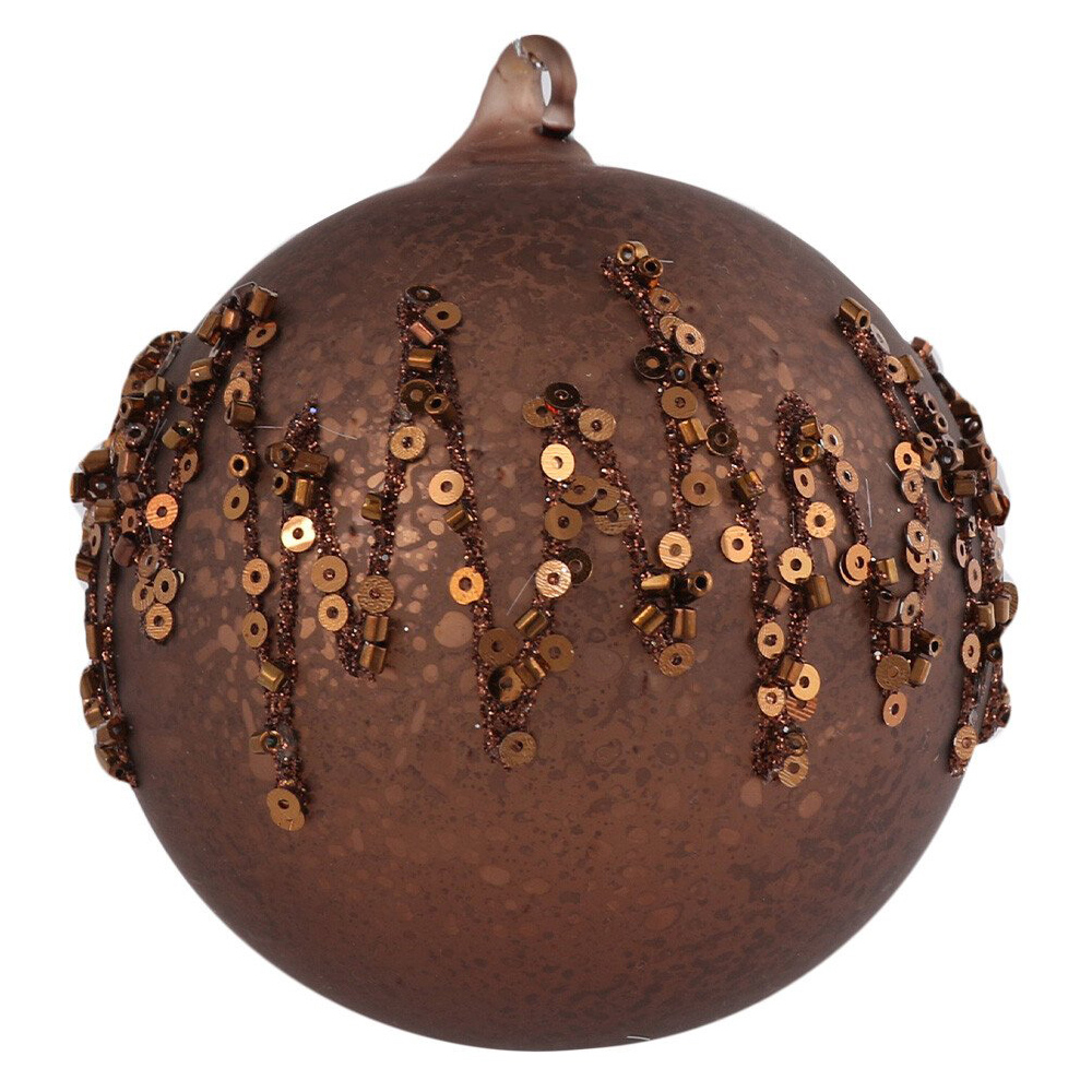 Mottled Chocolate with Sequins Bauble - Brown Image 2