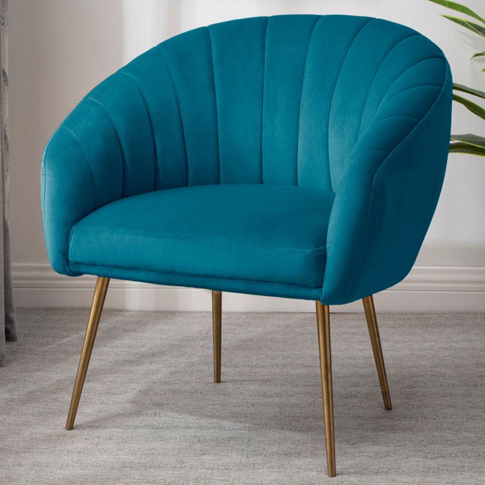 Artemis Home Helena Teal Velvet Accent Chair Image 1