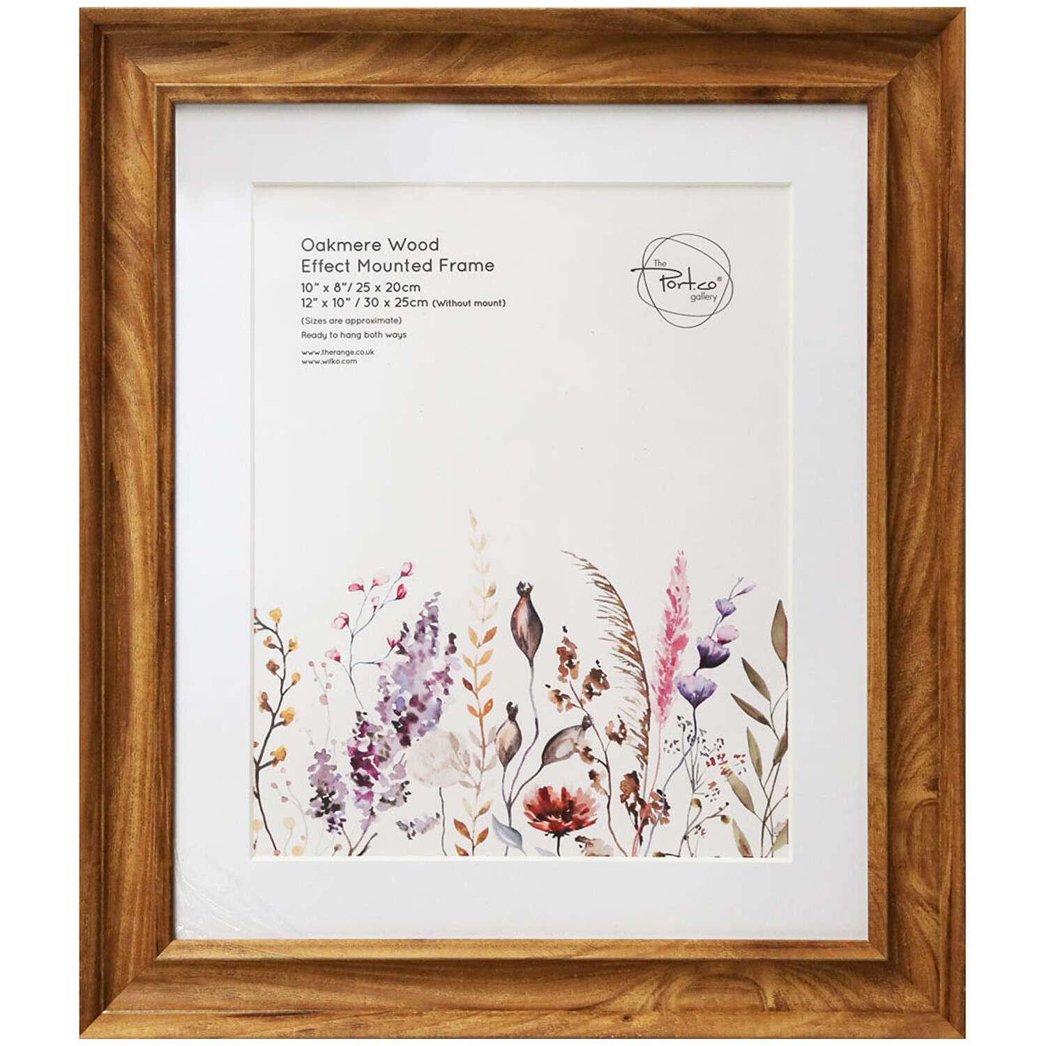 Oakmere Wood Effect Mounted Photo Frame Brown 10 x 8 inch Image 1